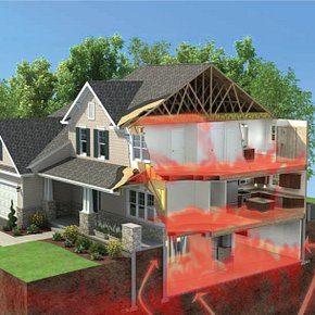 Graphic showing radon infiltration into the home